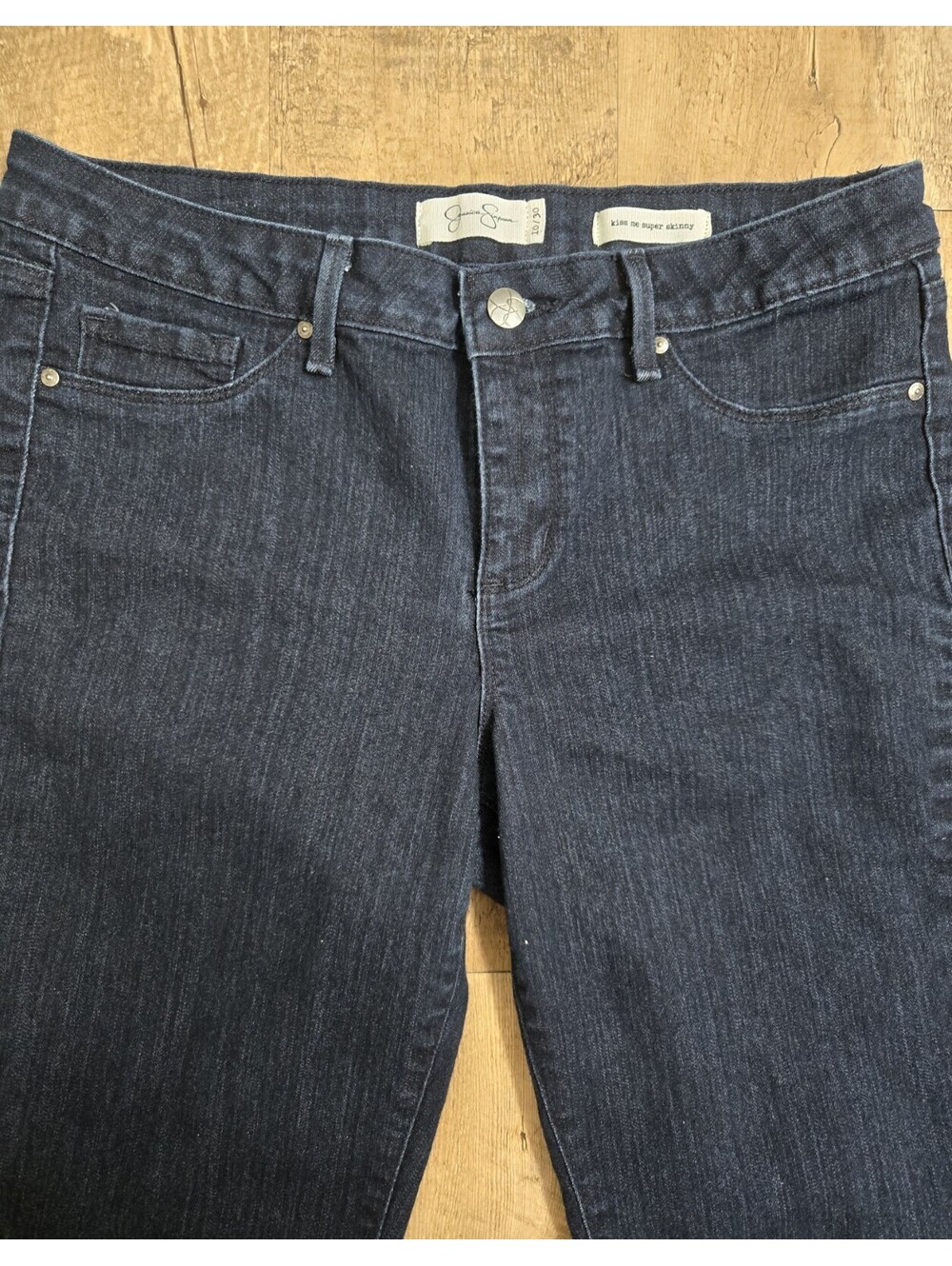Jessica Simpson Kiss Me Super Skinny Jeans Womens Size 10 / 30 Dark Wash Stretch - Picture 13 of 15